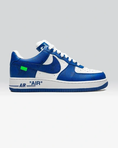 Prinush-AF-1_LV_Blue_Blanco_01 Louis Vuitton x Nike Air Force 1 Low White/Blue Sneakers - Image 1